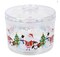 4 Pack Decorative Christmas Holiday Themed Plastic Containers Jars with Stackable Lids for Cookies, Snacks, Candies, Treats Gnomes, Gingerbread Men, Snowmen, Santa Claus